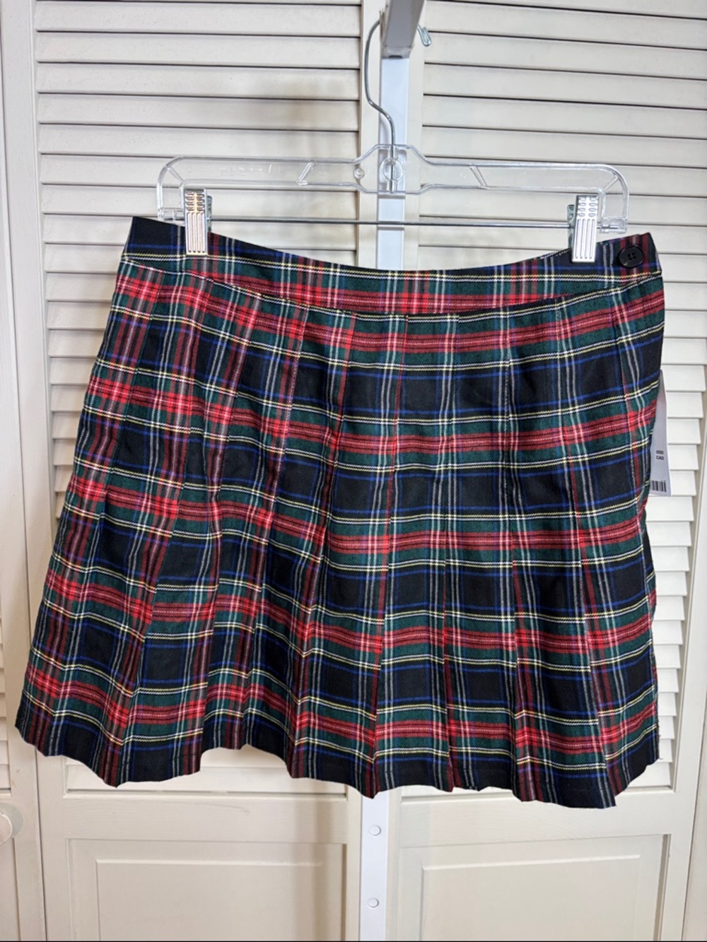 NWT Urban Outfitters Mary Red Tartan Plaid Pleated Mini Skirt Large - Picture 3 of 12